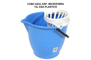CUBO 13L ESP. MICROFIBRA AZUL ASA PLASTICO C/ESC