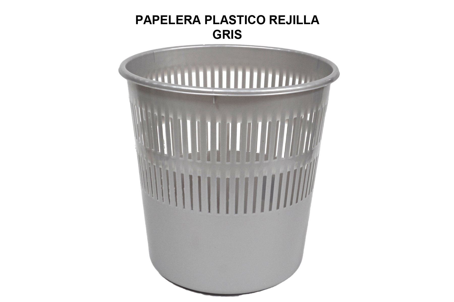 PAPELERA PLASTICO REJILLA 16L GRIS
