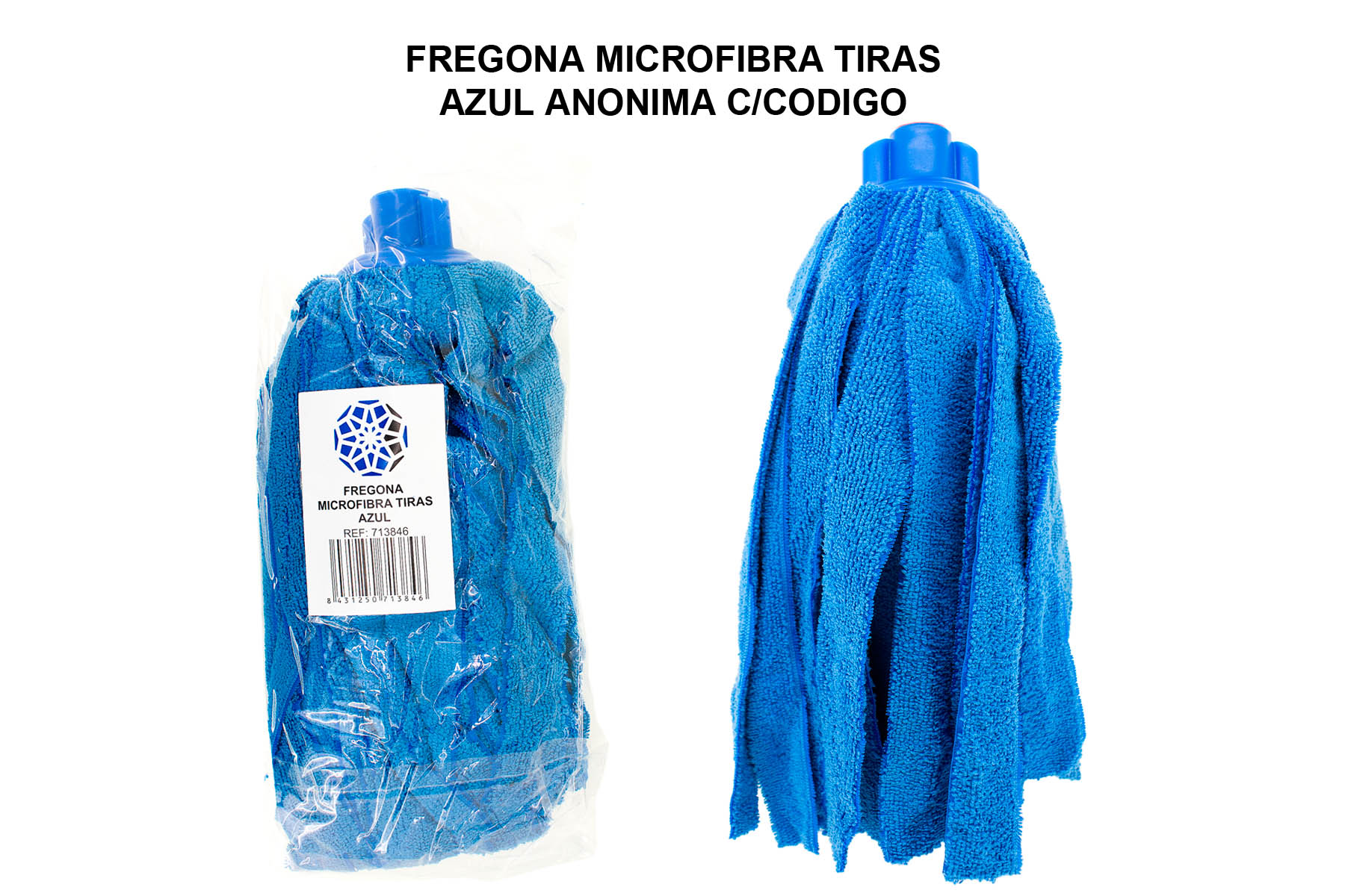 Fregona microfibra, tiras azules