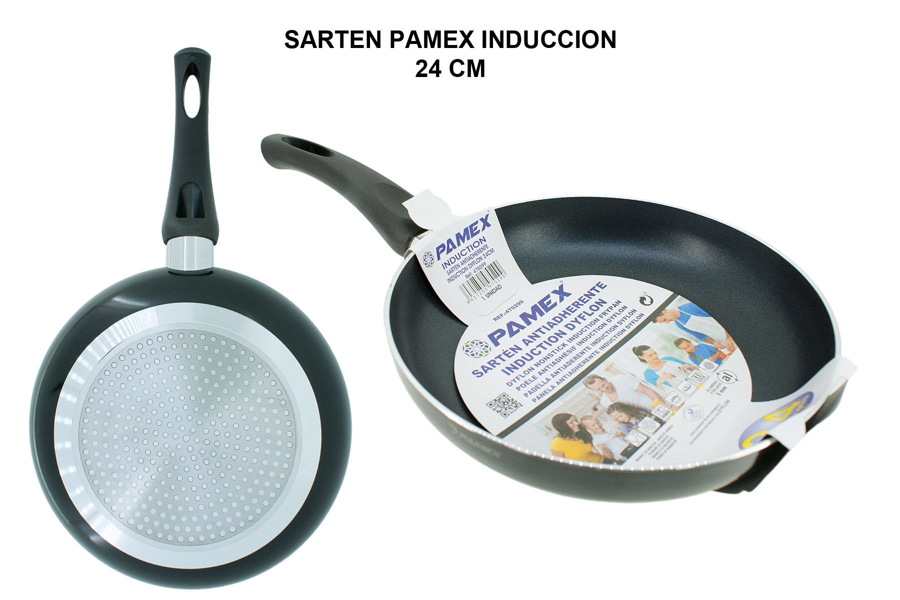 PAMEX Sartén Antiadherente Inducción 22 cm