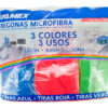 SET 3 FREGONA MICROF. TIRAS COLORES SURTIDOS