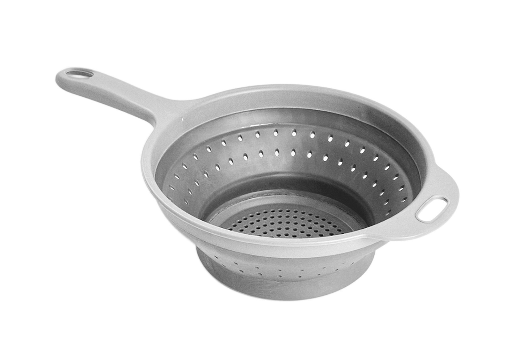 ESCURRIDOR PLEGABLE SILICONA CON UN MANGO 21CM GRIS
